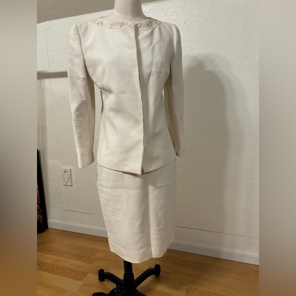 Badgley Mischka Jackets & Blazers - White Vintage Suit Set